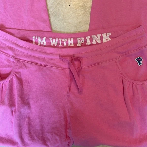 Vintage Y2K PINK Victoria’s Secret Pink Dog Logo Sweatpants💕 - Picture 7 of 8